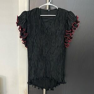 Vintage crinkled black shirt dress